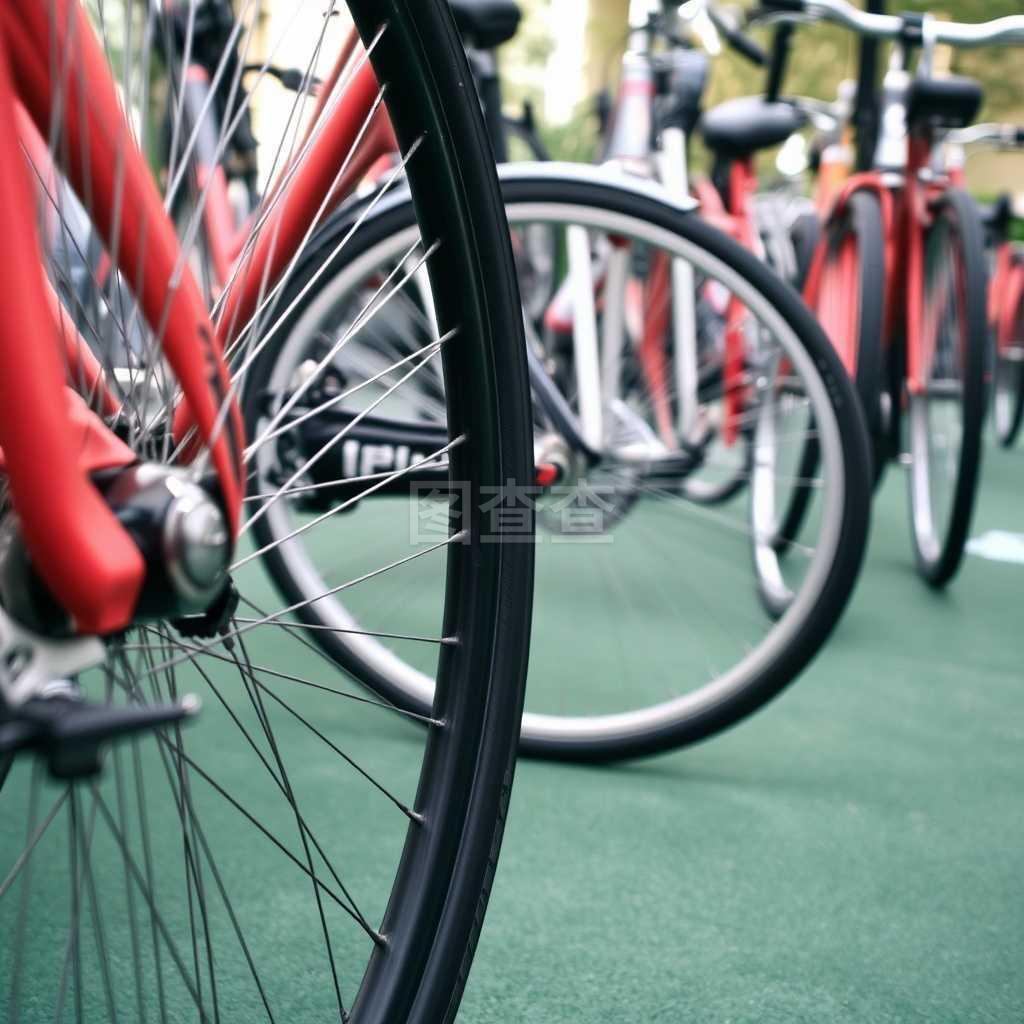 一組自行車的車輪細節(jié)